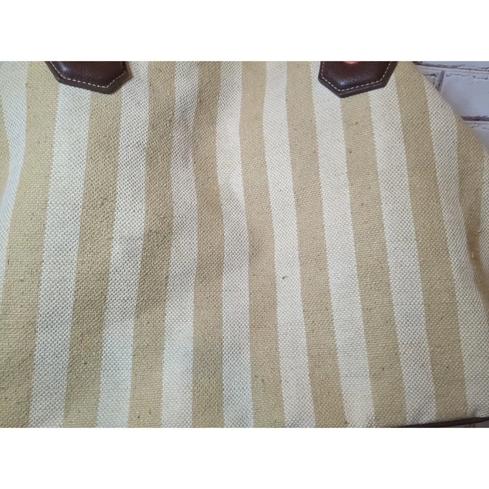 Big Buddha Large Fabric And‎ Faux Leather Tote Purse Shoulder Bag
